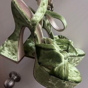 Circus by Sam Edelman Green Velvet Platform Sandals